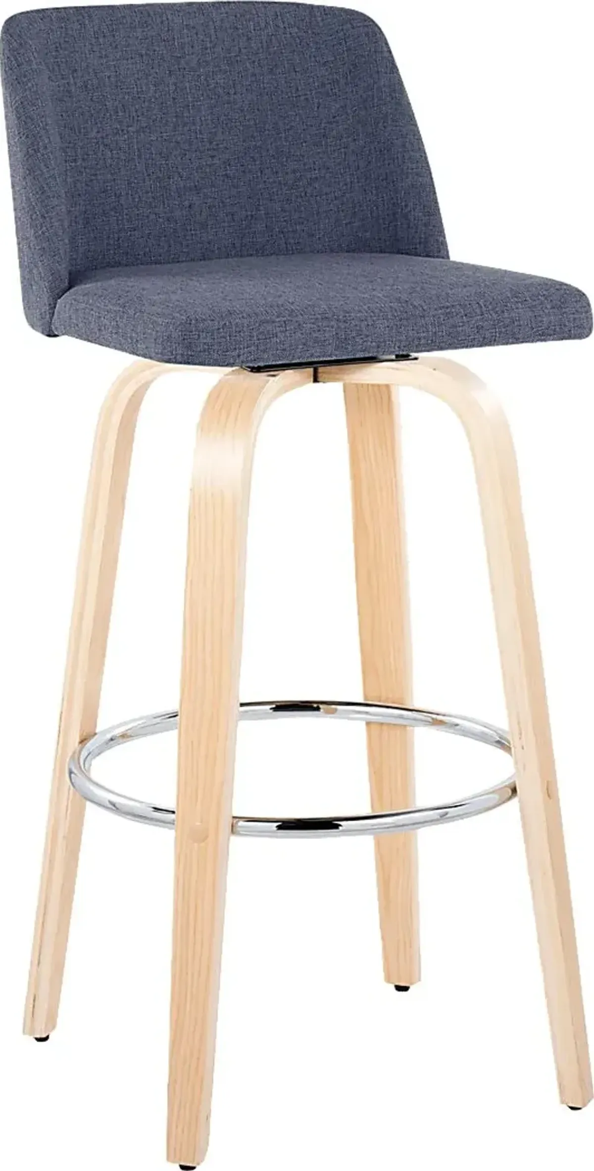 Wymering XVII Blue Swivel Barstool, Set of 2