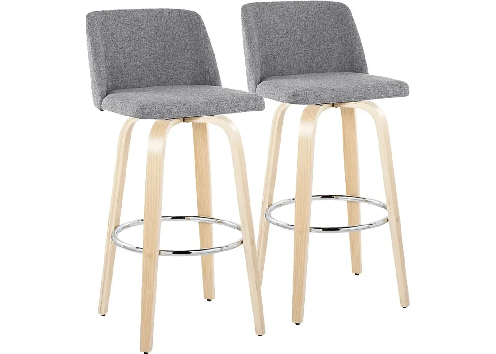 Wymering XVII Gray Swivel Barstool, Set of 2