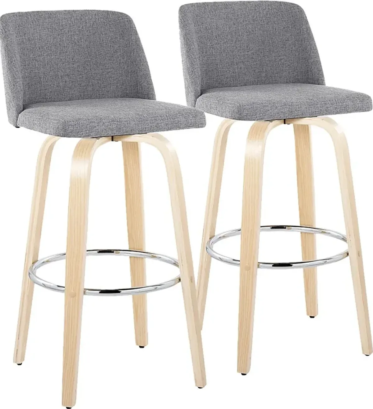 Wymering XVII Gray Swivel Barstool, Set of 2