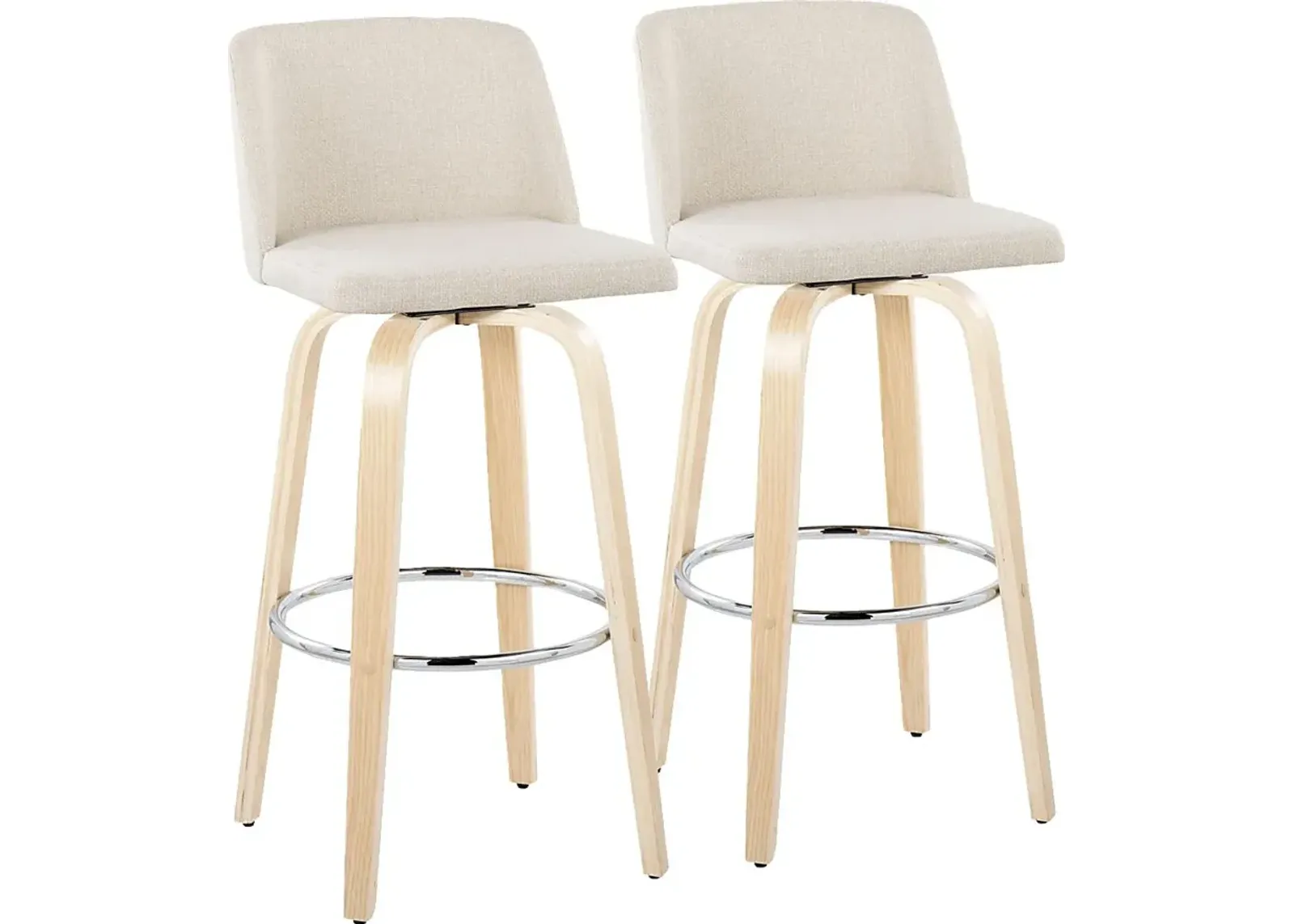 Wymering XVII Cream Swivel Barstool, Set of 2