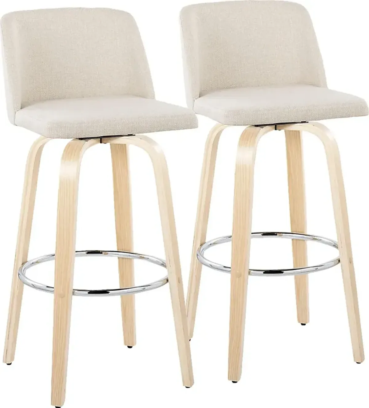 Wymering XVII Cream Swivel Barstool, Set of 2