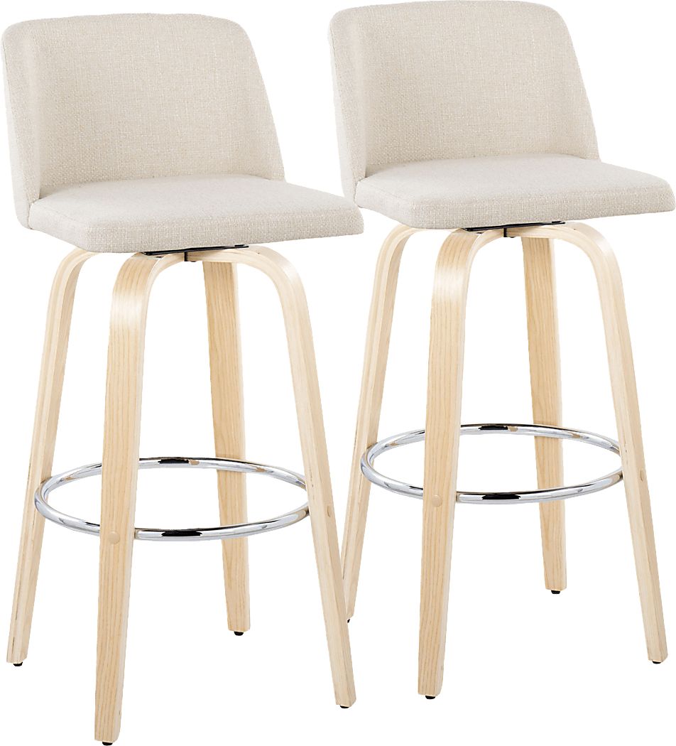 Wymering XVII Cream Swivel Barstool, Set of 2