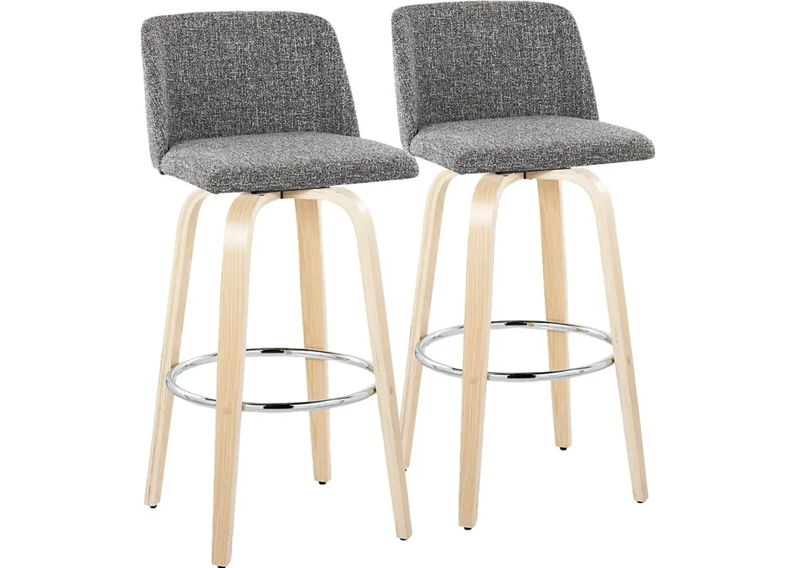 Wymering XVII Gray Swivel Barstool, Set of 2