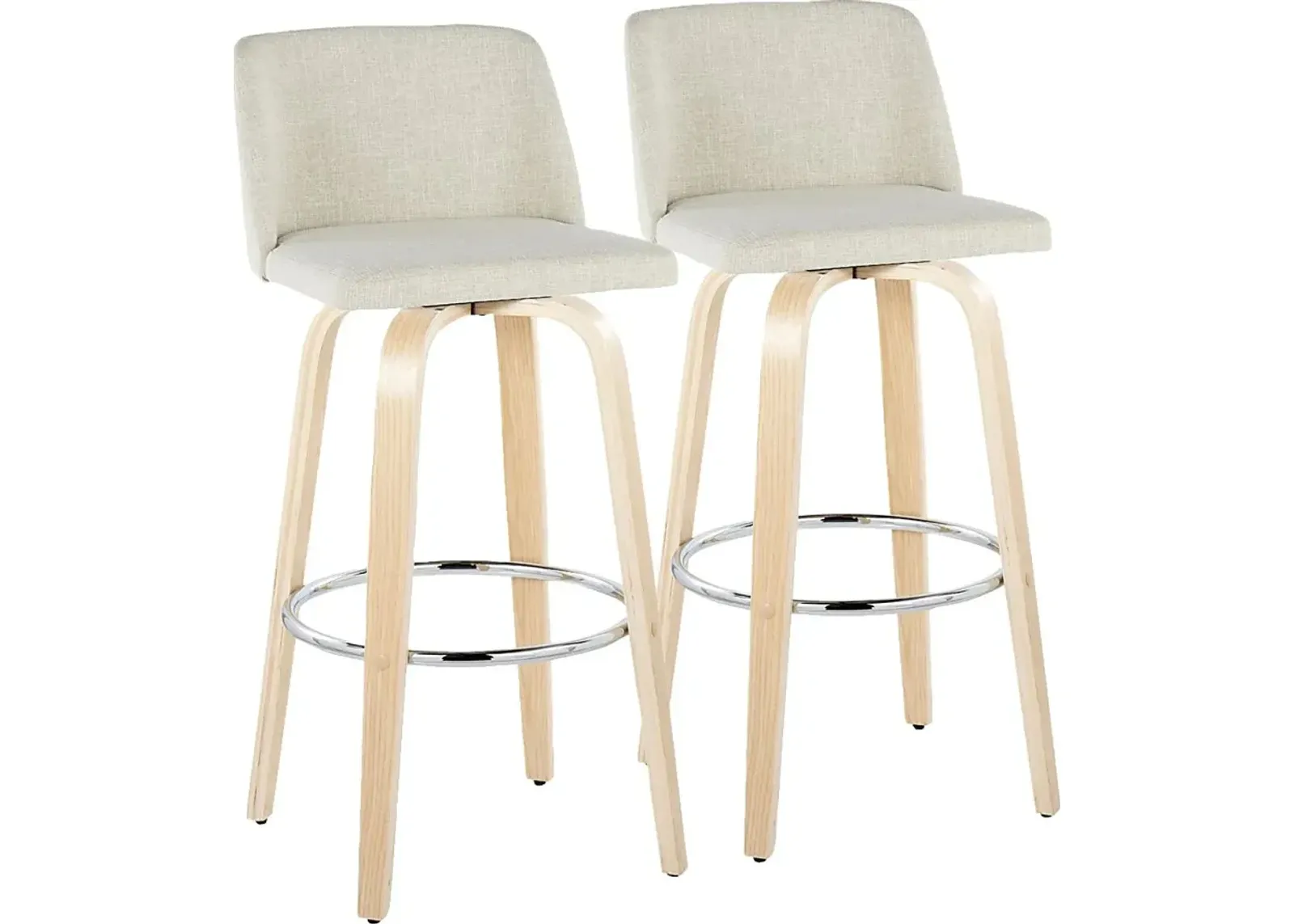 Wymering XVII Cream Swivel Barstool, Set of 2