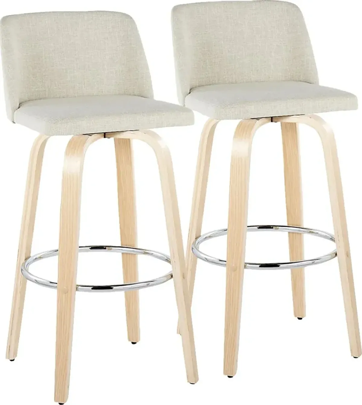 Wymering XVII Cream Swivel Barstool, Set of 2