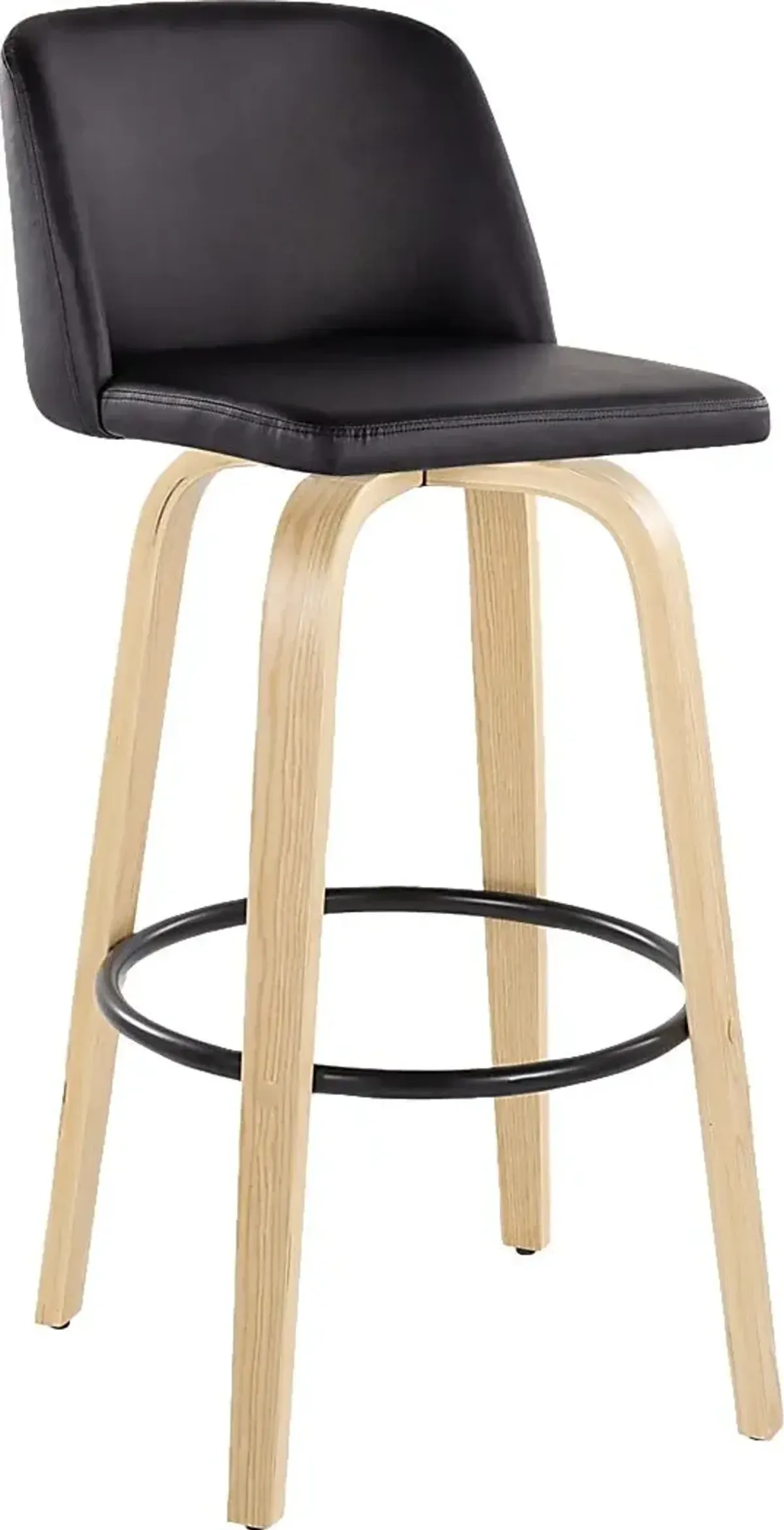 Wymering XVIII Black Swivel Barstool, Set of 2