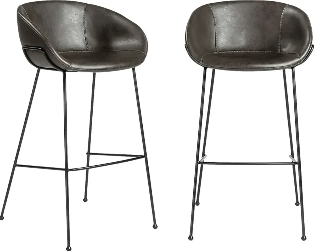 Choupique Dark Gray Barstool, Set of 2