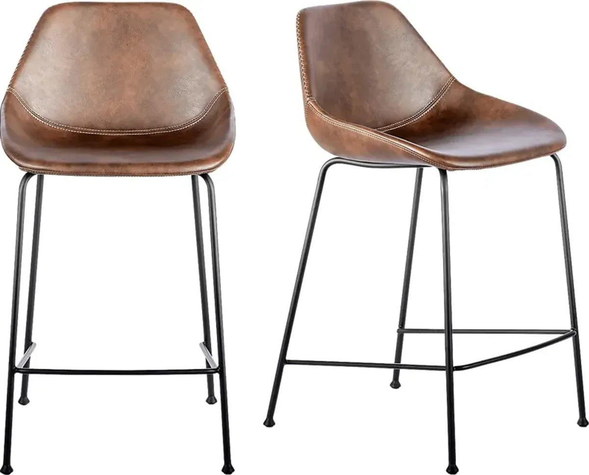 Rockcress Brown Counter Stool, Set of 2