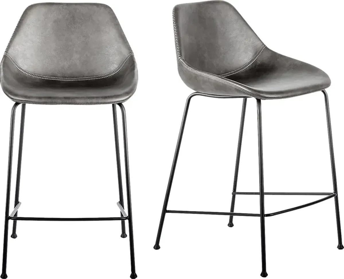 Rockcress Dark Gray Counter Stool, Set of 2