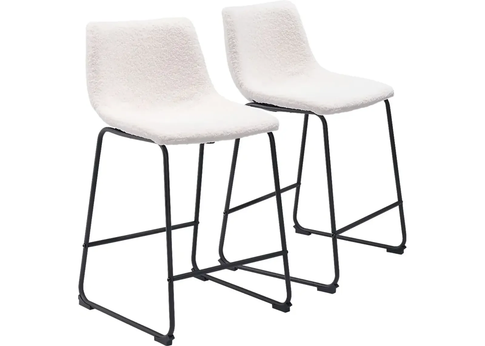 Bieless White Counter Height Stool, Set 2