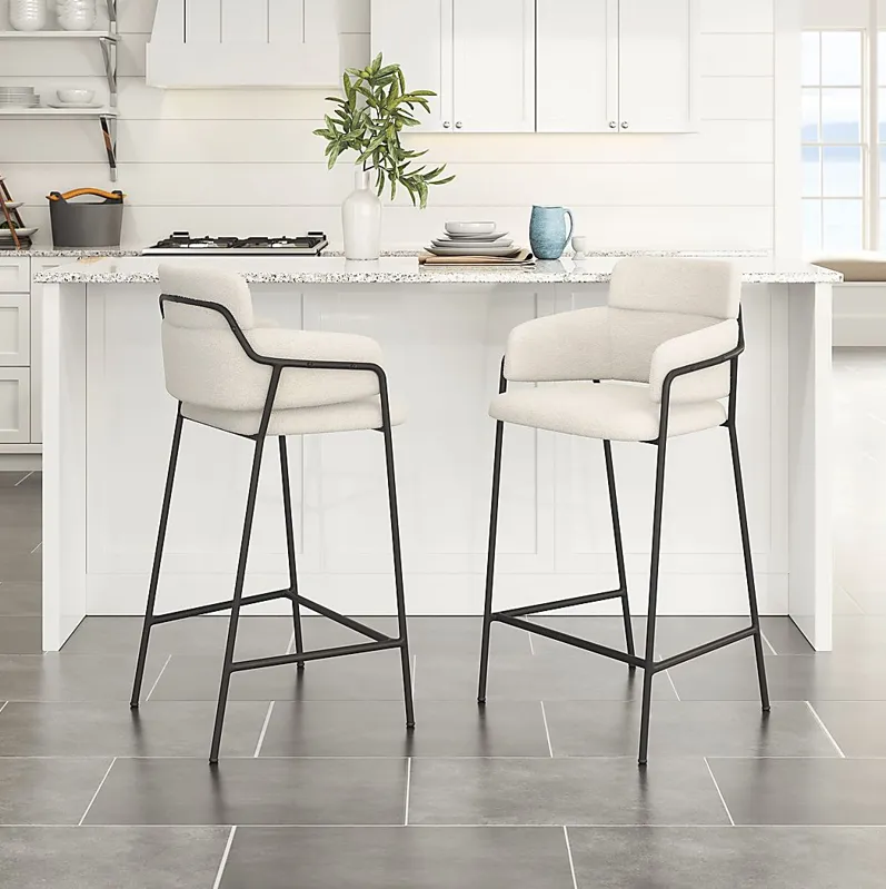 Brynns White Counter Height Stool, Set of 2