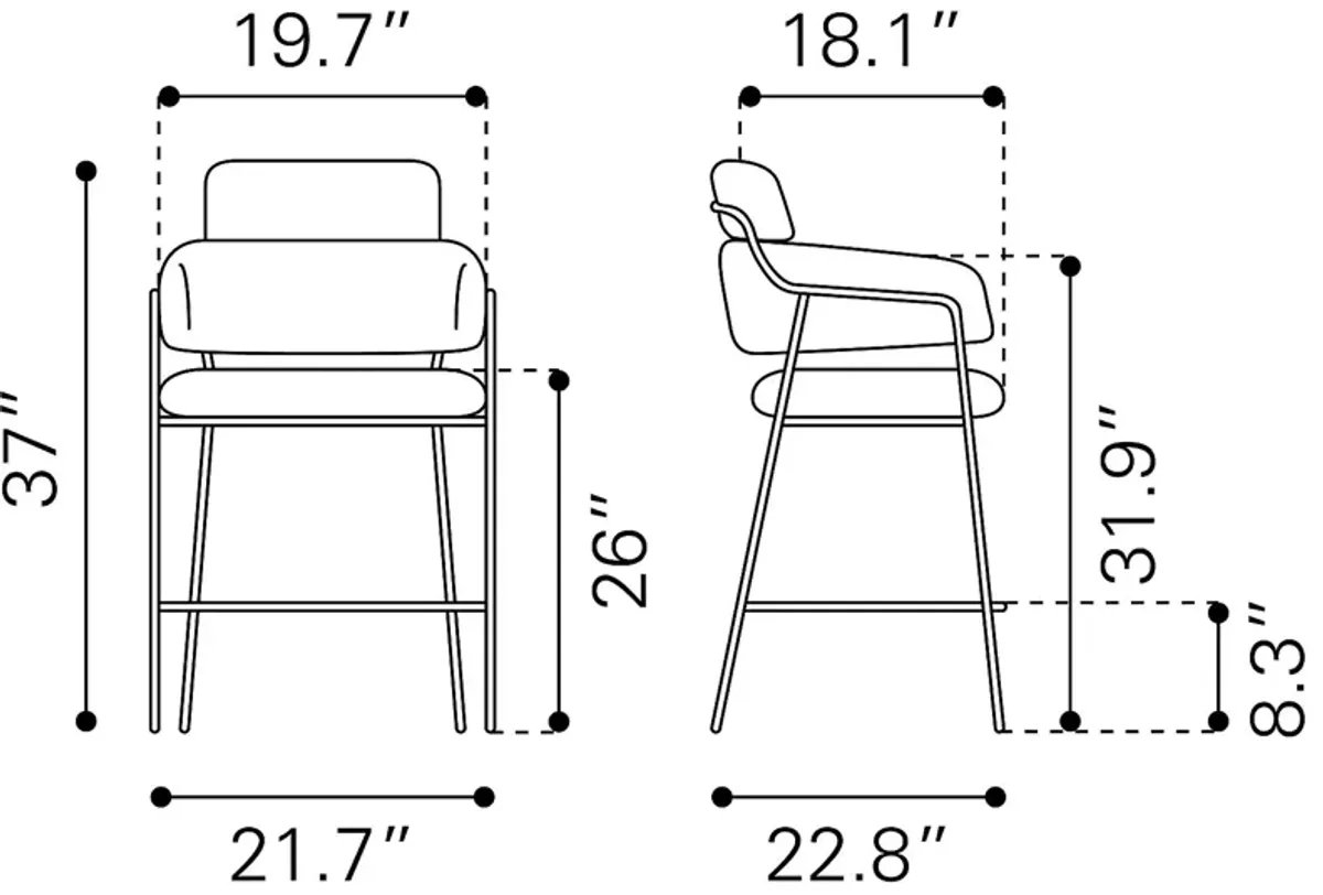 Brynns White Counter Height Stool, Set of 2