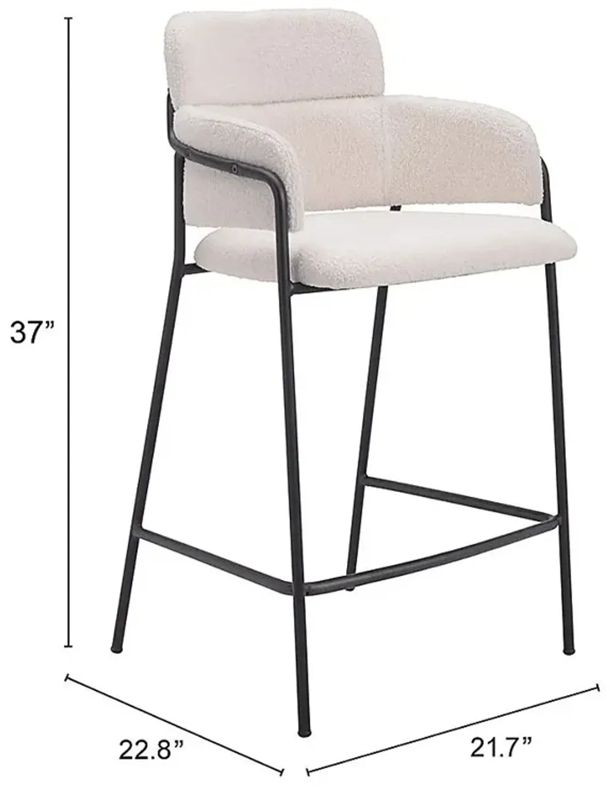 Brynns White Counter Height Stool, Set of 2