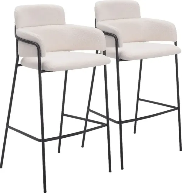 Brynns White Barstool, Set of 2
