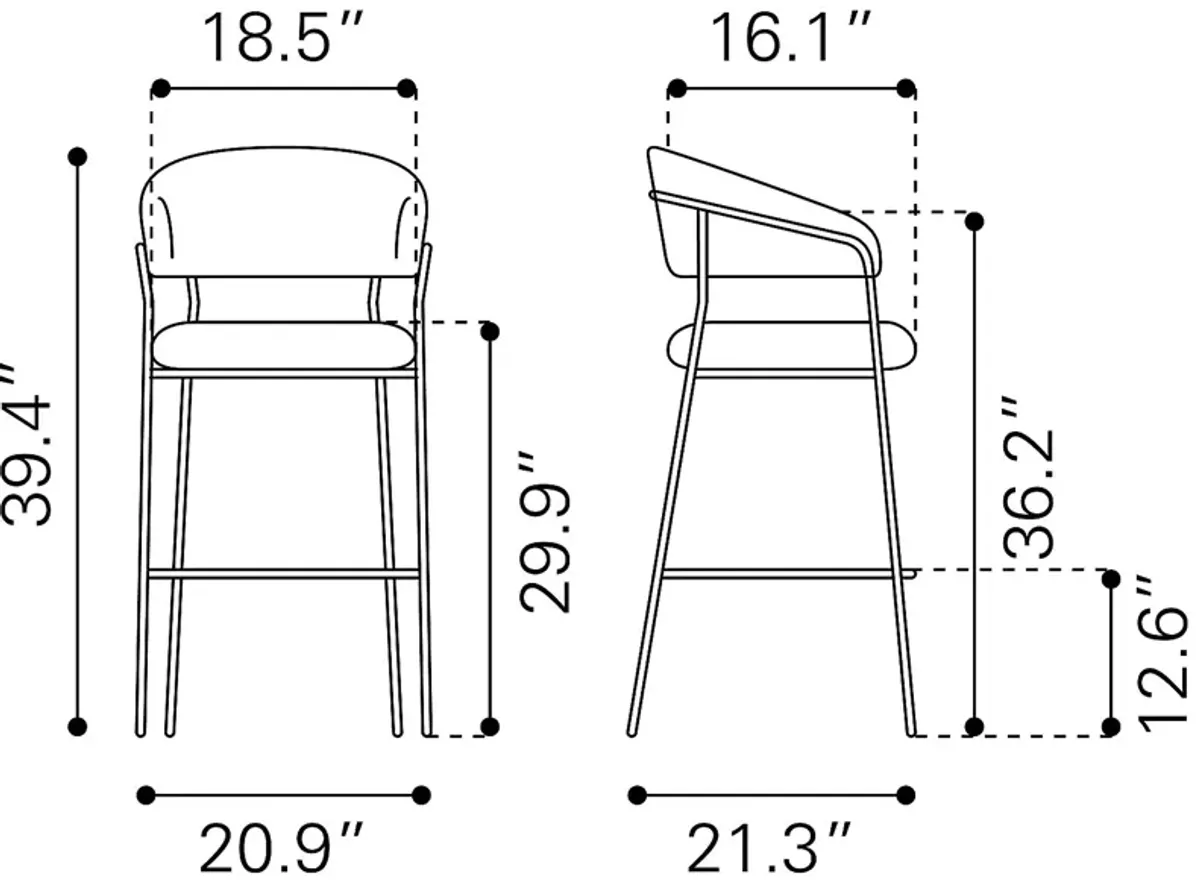 Causbie Brown Barstool, Set of 2