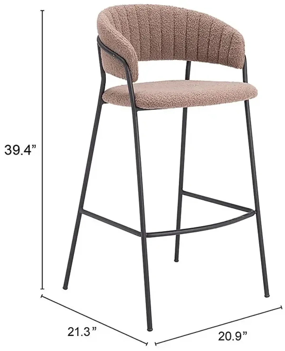 Causbie Brown Barstool, Set of 2