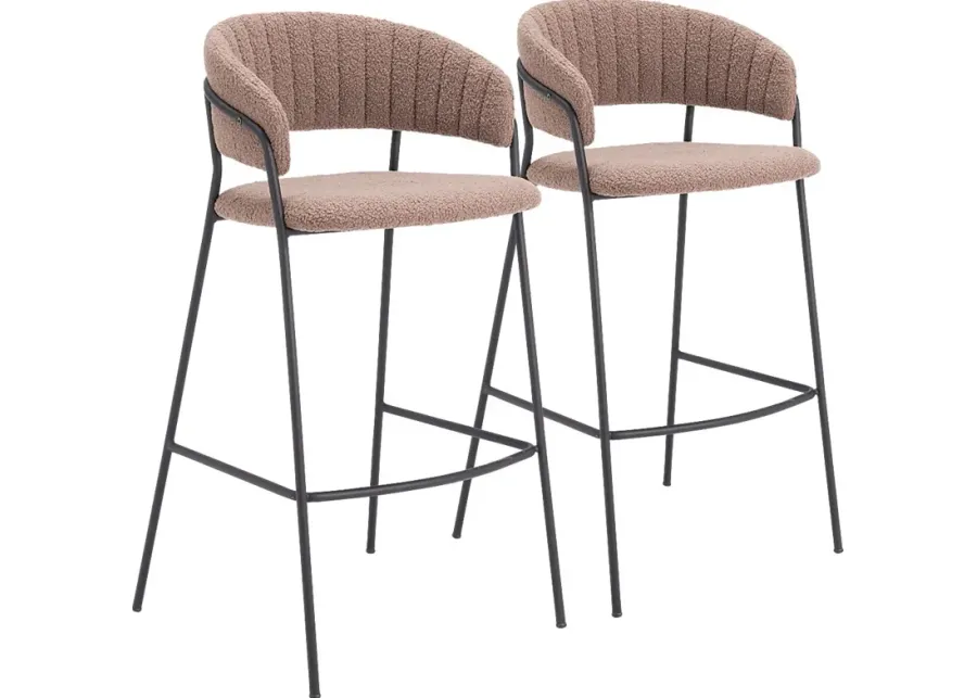 Causbie Brown Barstool, Set of 2