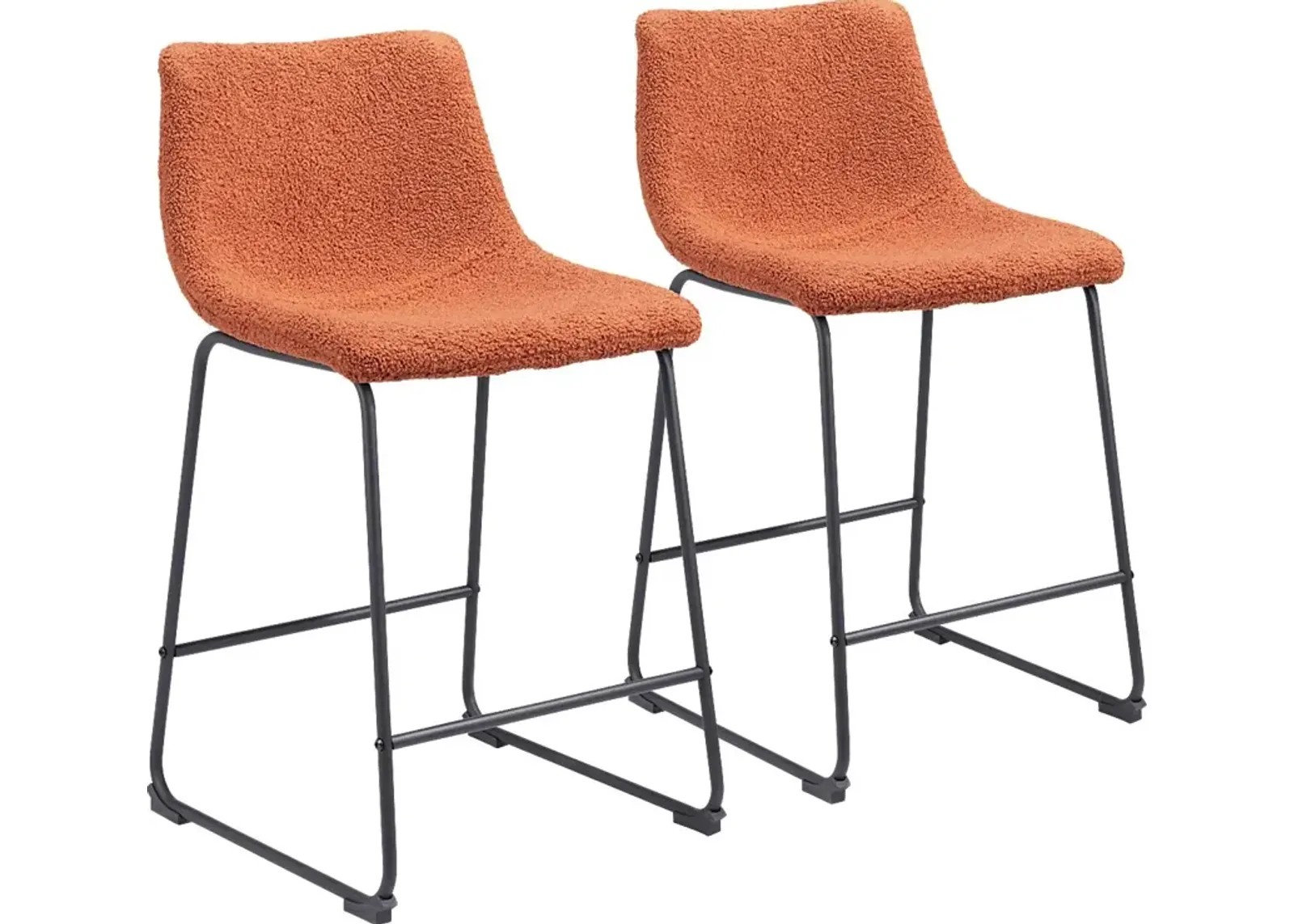 Bieless Orange Counter Height Stool, Set of 2