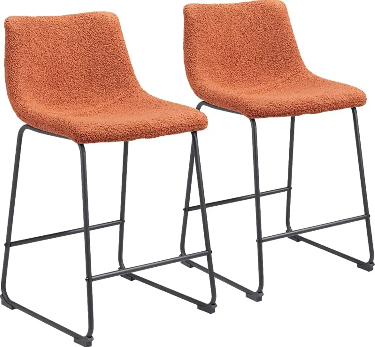 Bieless Orange Counter Height Stool, Set of 2