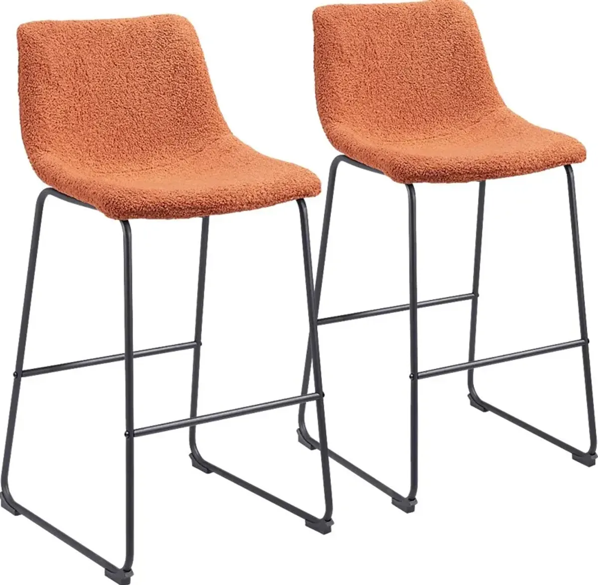 Bieless Orange Barstool, Set of 2