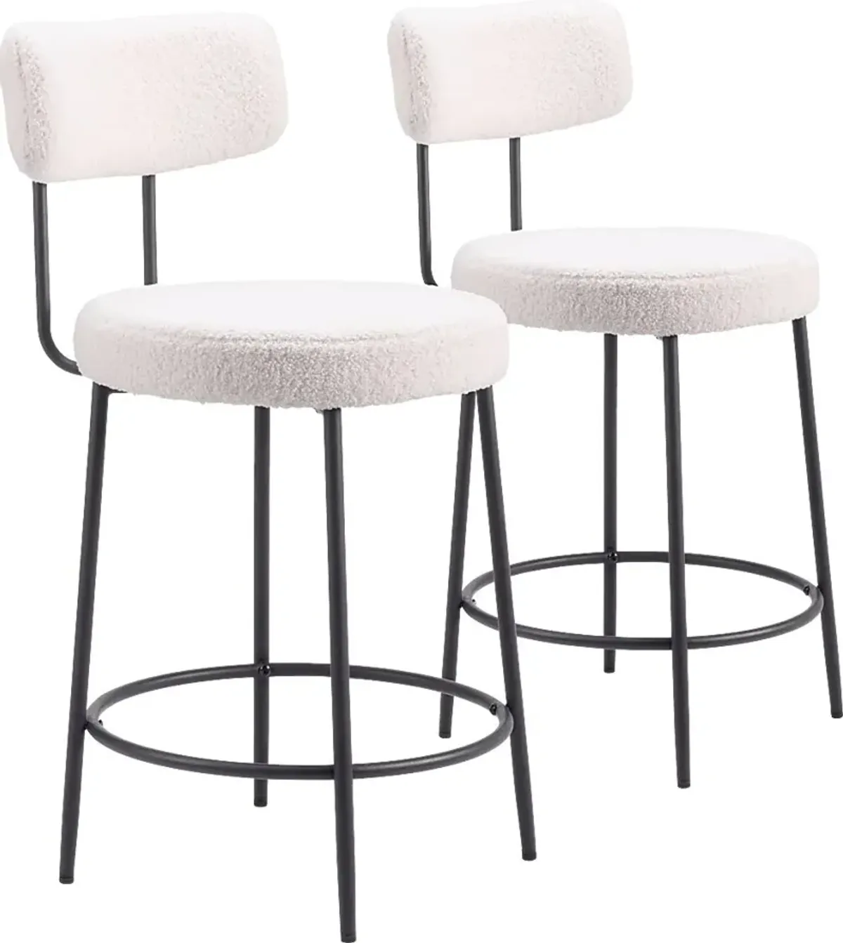 Rentz White Counter Height Stool, Set of 2