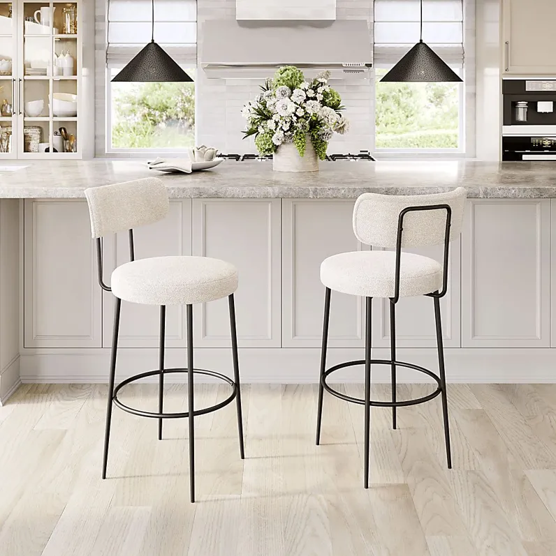 Rentz White Barstool, Set of 2