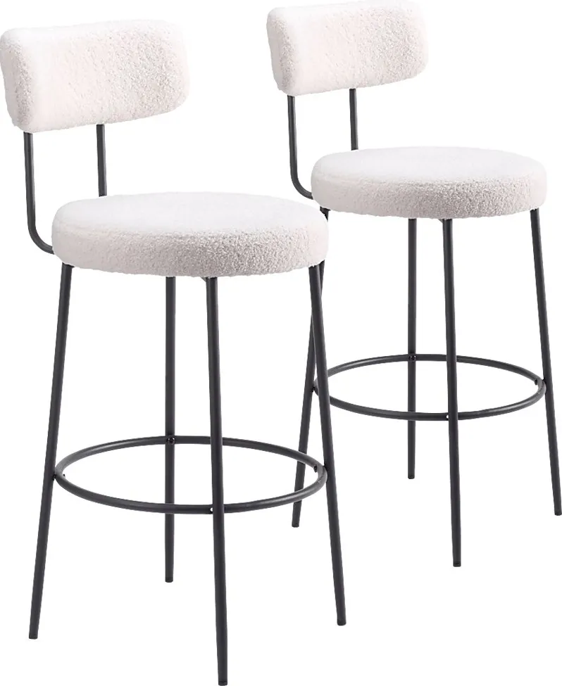 Rentz White Barstool, Set of 2