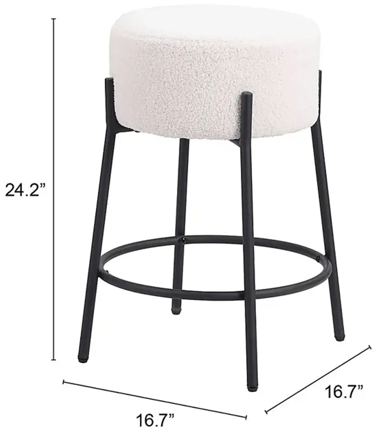 Equine White Counter Height Stool, Set of 2