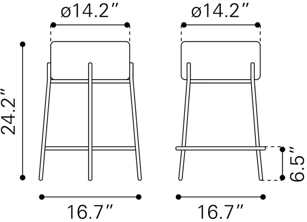 Equine White Counter Height Stool, Set of 2