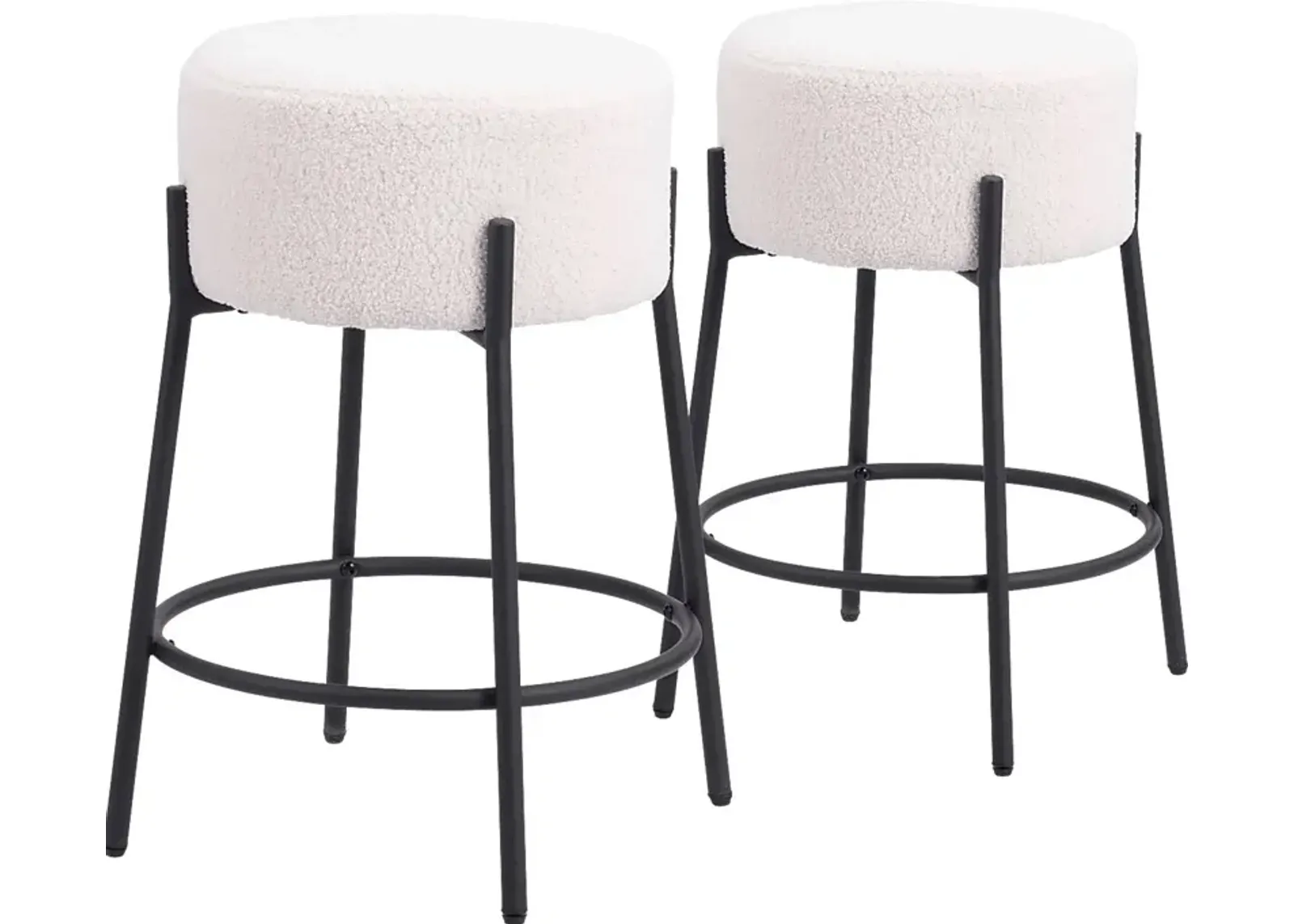 Equine White Counter Height Stool, Set of 2