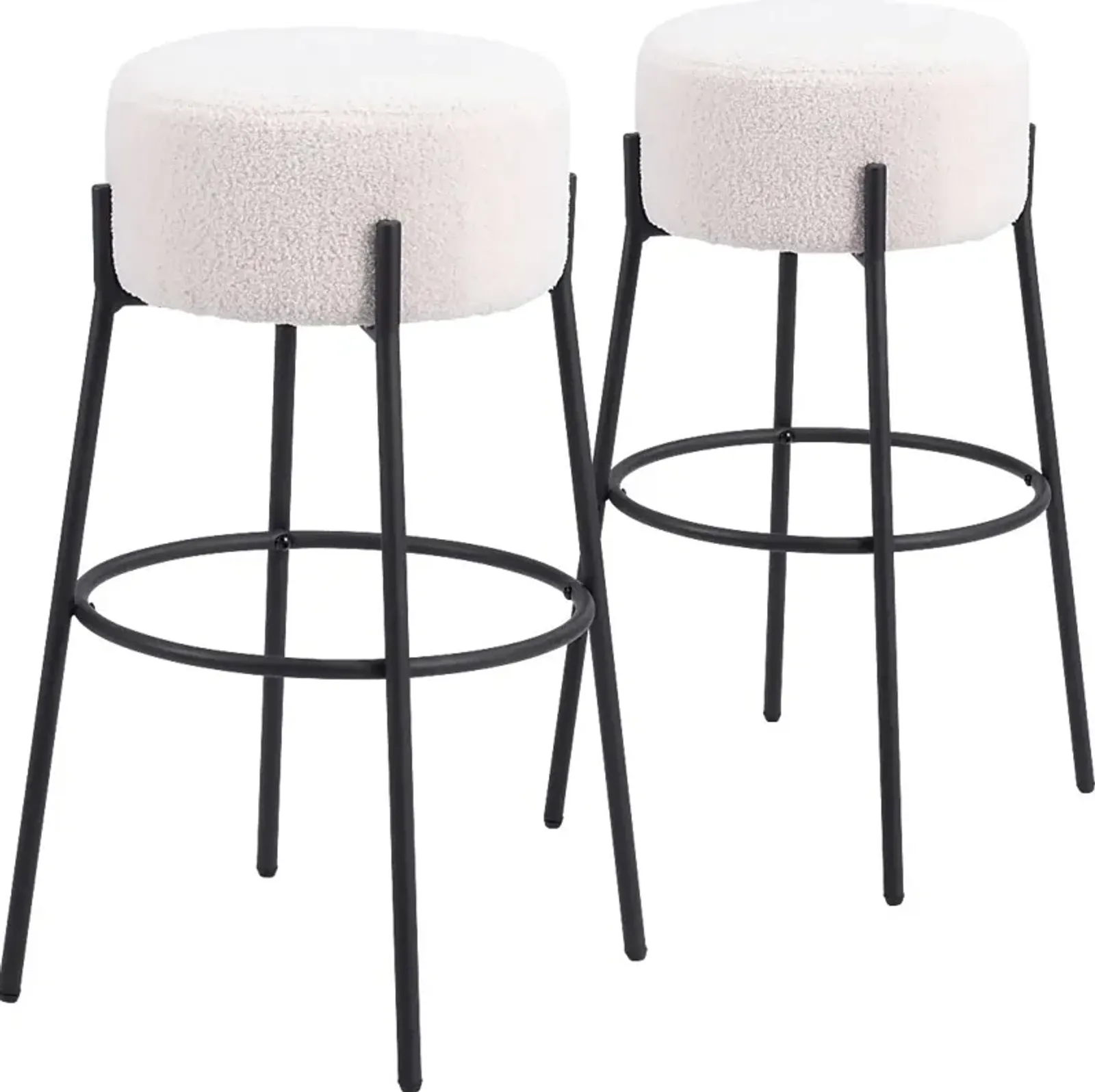 Equine White Barstool, Set of 2