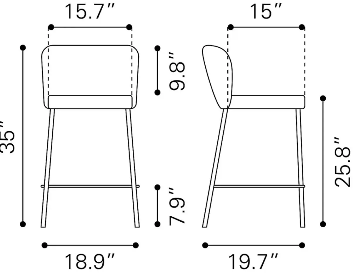 Ivie White Counter Height Stool, Set of 2