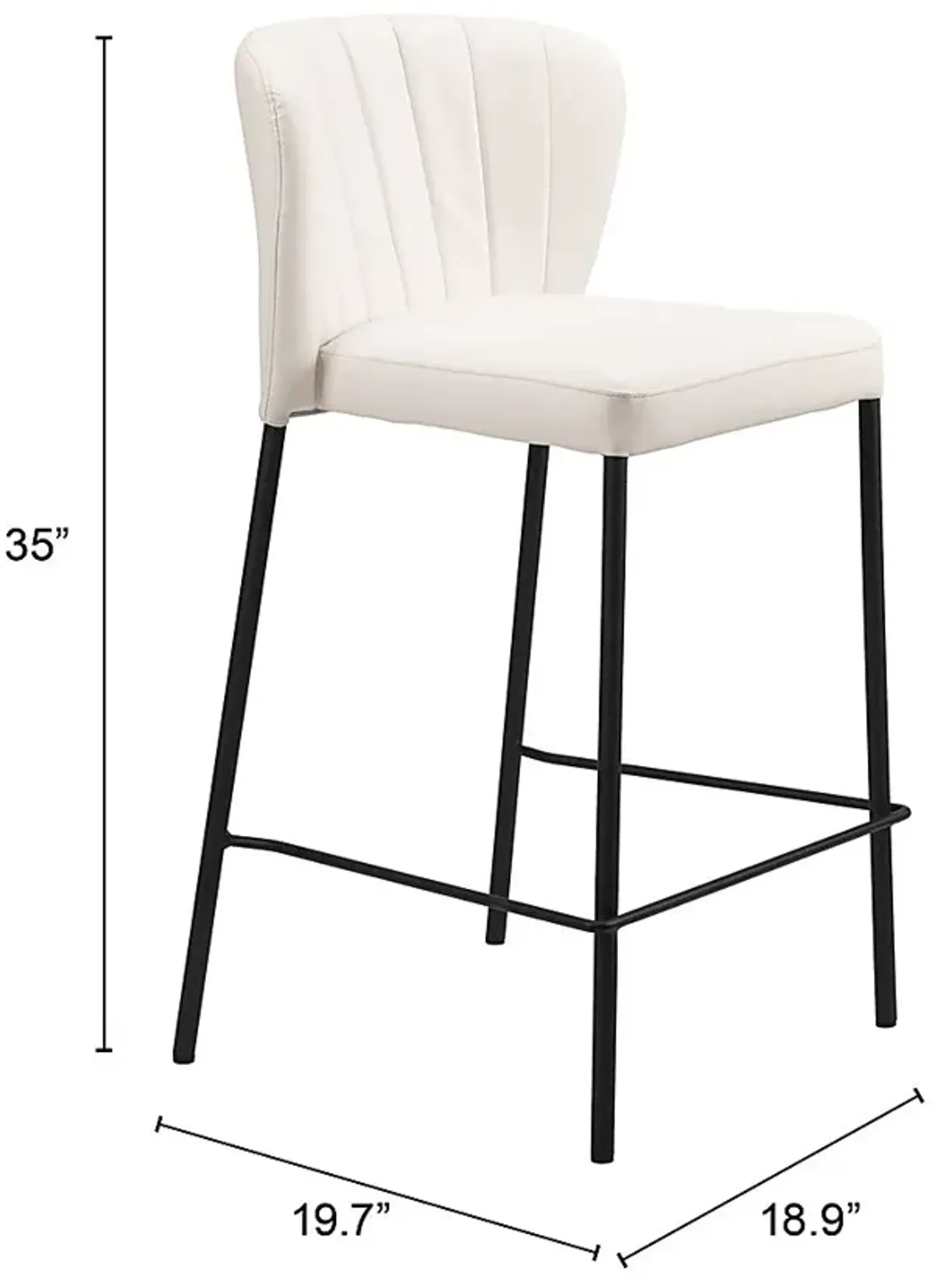 Ivie White Counter Height Stool, Set of 2