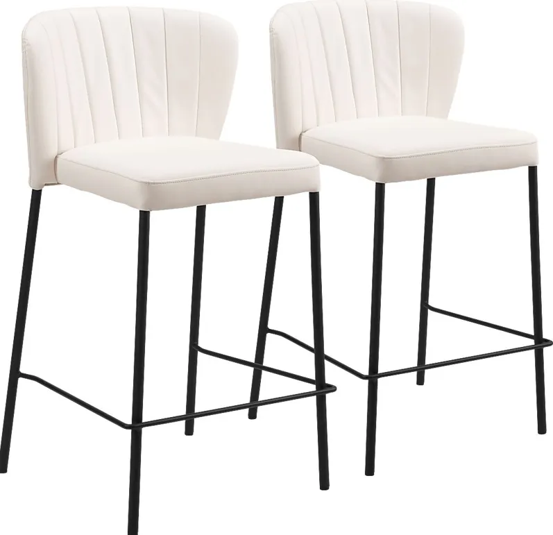 Ivie White Counter Height Stool, Set of 2
