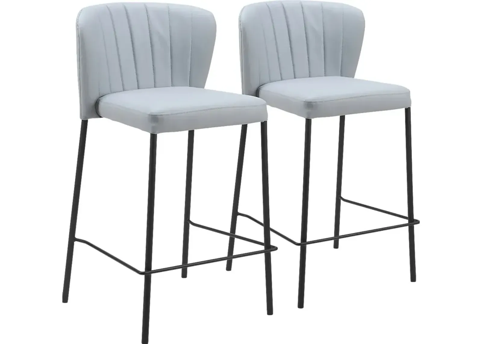 Ivie Gray Counter Height Stools, Set of 2