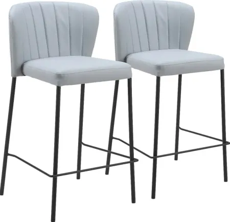 Ivie Gray Counter Height Stools, Set of 2