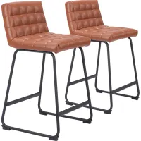 Weiland Brown Counter Height Stool, Set of 2