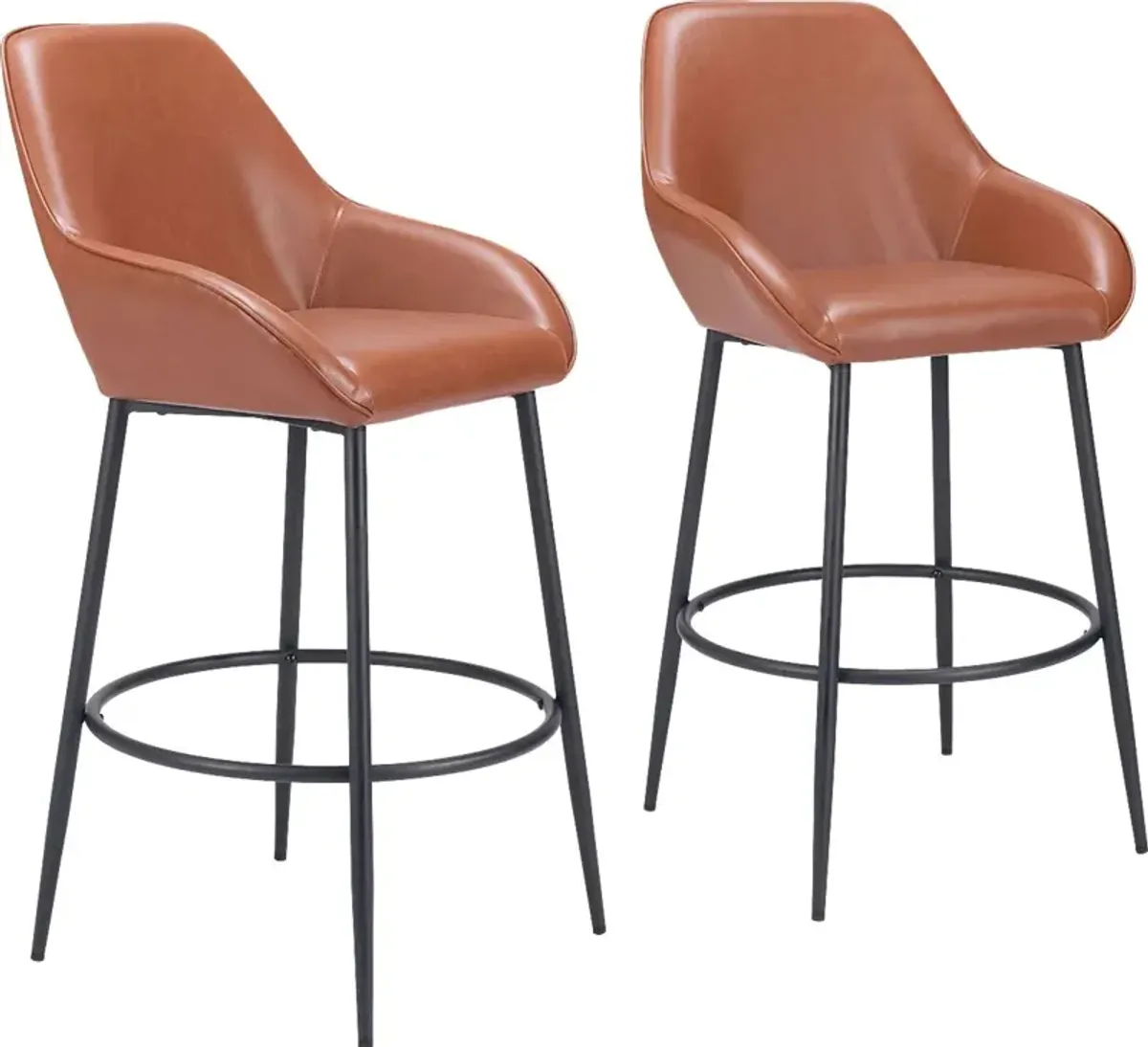 Dubellette Brown Barstool, Set of 2