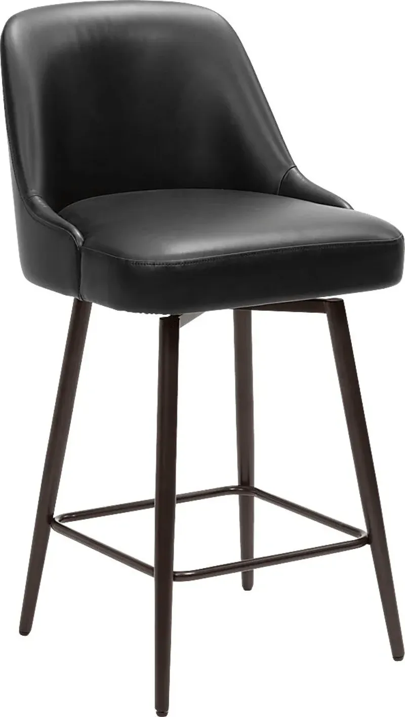 Marina Black Swivel Counter Height Stool