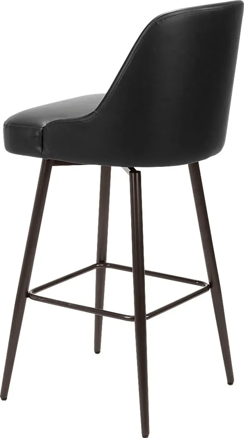 Marina Black Swivel Barstool