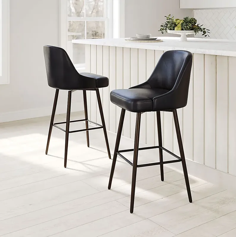 Marina Black Swivel Barstool