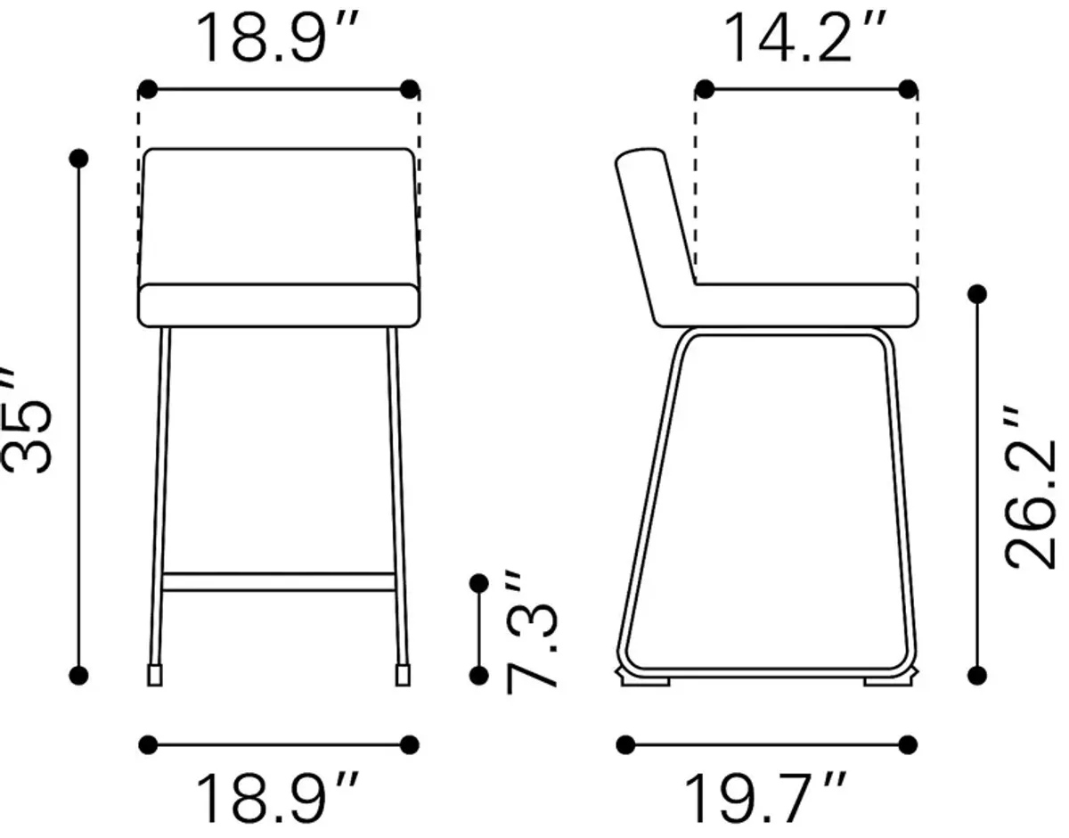 Weiland Black Counter Height Stool, Set of 2