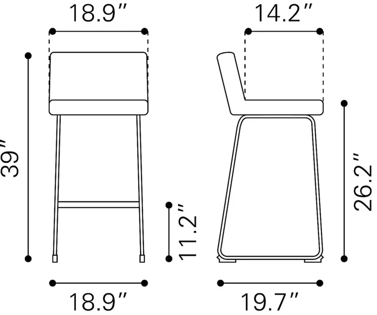 Weiland Black Barstool. Set of 2