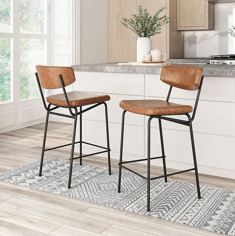 Haciendas Brown Counter Height Stool, Set of 2