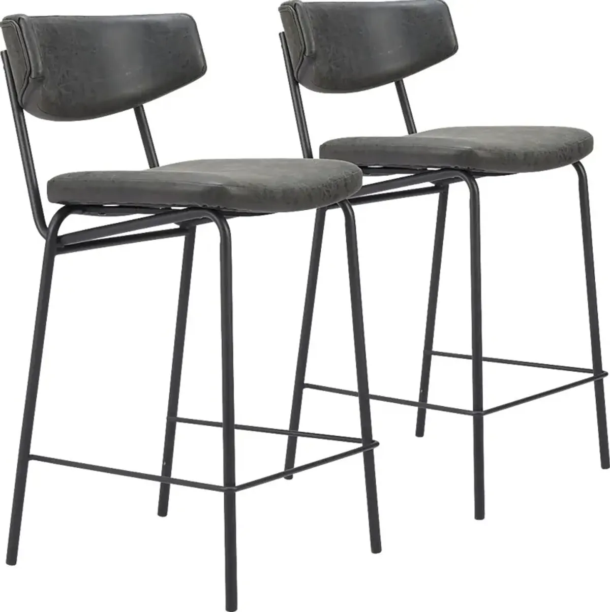 Haciendas Black Counter Height Stool, Set of 2