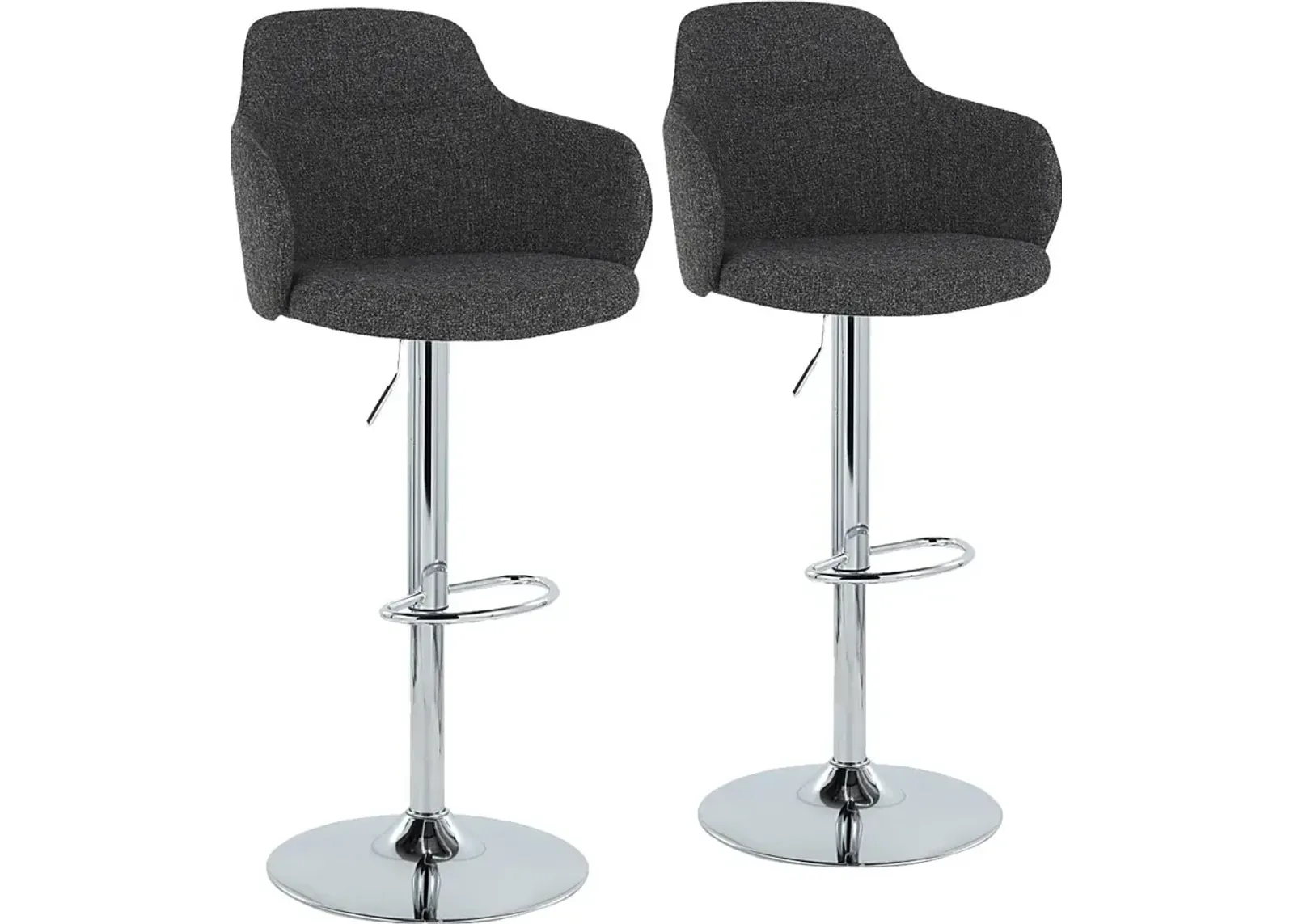 Vitadale II Dark Gray Adjustable Barstool, Set of 2