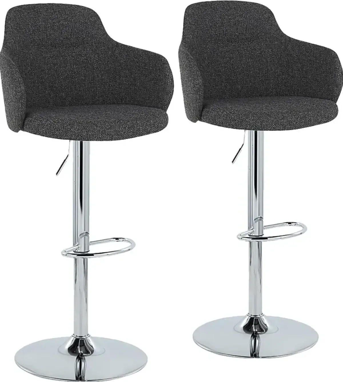 Vitadale II Dark Gray Adjustable Barstool, Set of 2