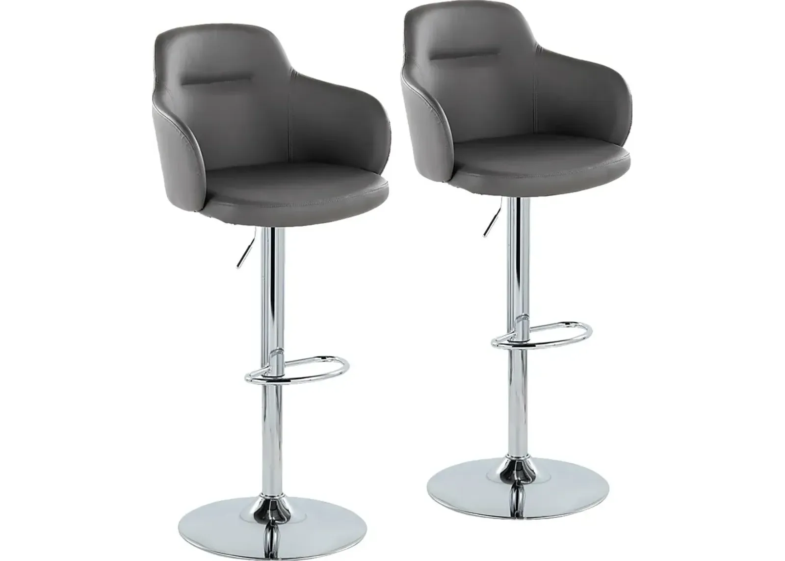 Vitadale II Gray Adjustable Barstool, Set of 2