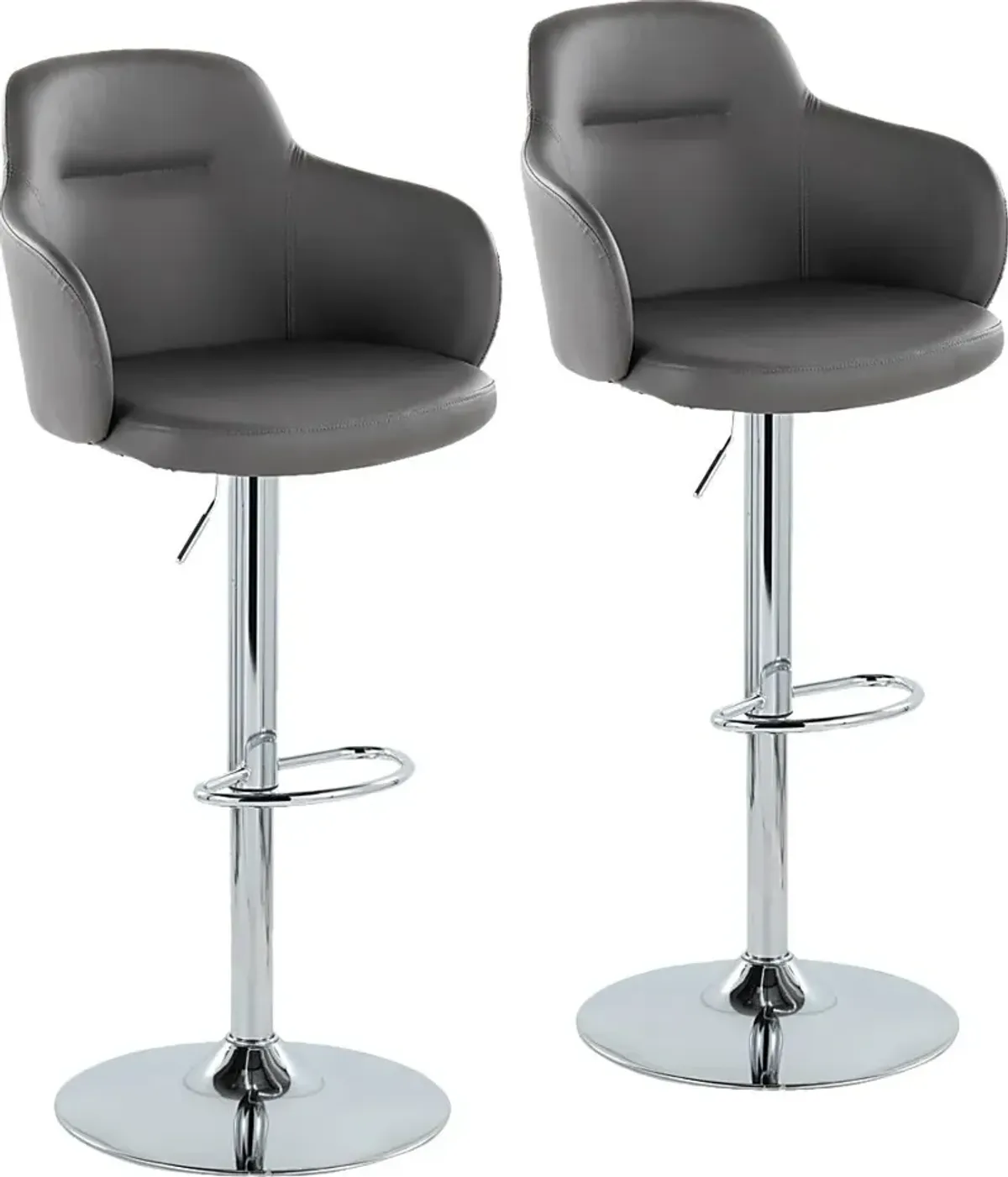 Vitadale II Gray Adjustable Barstool, Set of 2