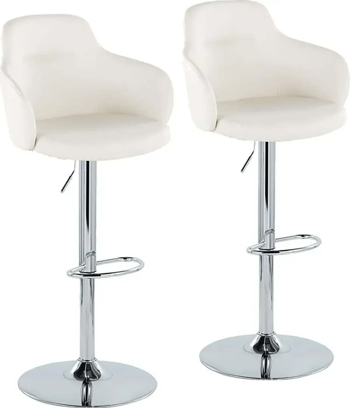 Vitadale II White Adjustable Barstool, Set of 2